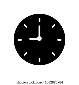 Clock glyph icon. on time symbol. simple design editable. design vector illustration