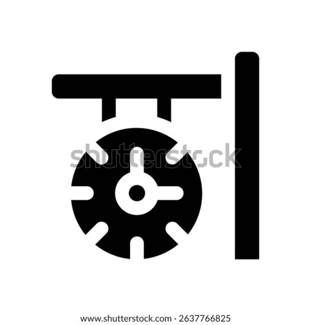 clock glyph icon. Strong and solid vector icon for websites, mobile interfaces, presentations, and visual branding. High quality and easy to edit.