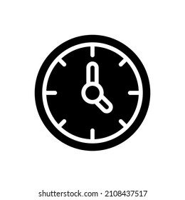 clock glyph icon vector isolated on white background