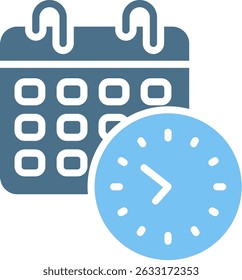 Clock Glyph Two Colour Icon