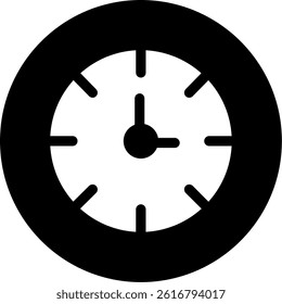 Clock Glyph Vector Icon Design