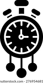 Clock Glyph Vector Icon Design