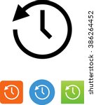 Clock going backwards / counterclockwise symbol 
