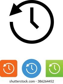 Clock Going Backwards / Counterclockwise Symbol 