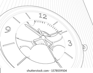 clock graphic symbol 3d illustration