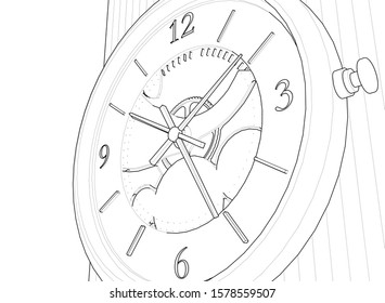 clock graphic symbol 3d illustration