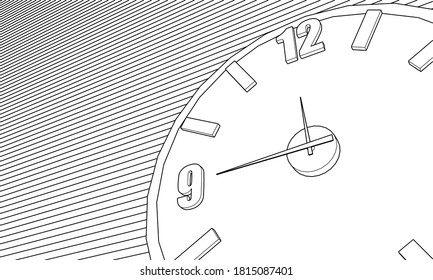 símbolo gráfico de reloj 3d