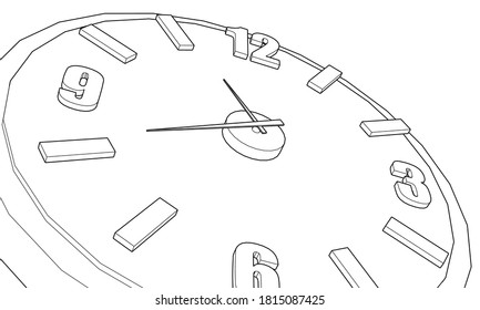 clock graphic symbol 3d illustration
