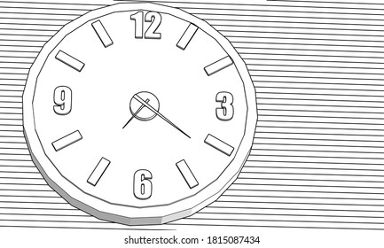 clock graphic symbol 3d illustration
