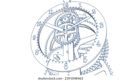 símbolo gráfico de reloj 3d	
