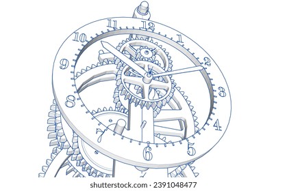 símbolo gráfico de reloj 3d	
