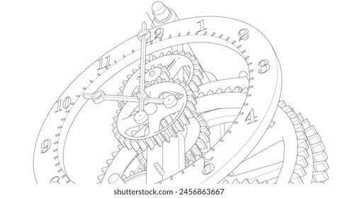 símbolo gráfico de reloj ilustración 3d