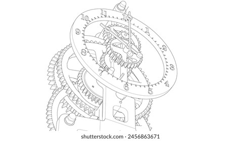 símbolo gráfico de reloj ilustración 3d