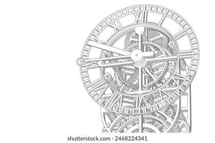 clock graphic symbol 3d illustration
