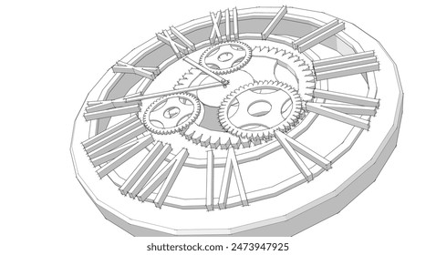 clock graphic symbol 3d illustration