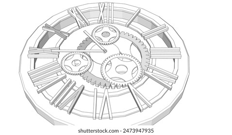 símbolo gráfico de reloj ilustración 3d