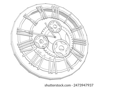 clock graphic symbol 3d illustration