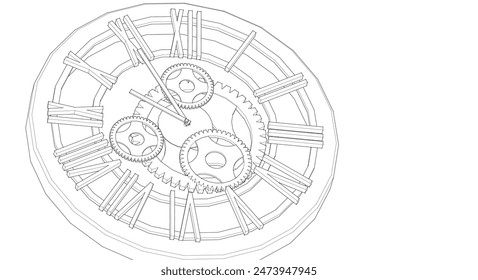clock graphic symbol 3d illustration