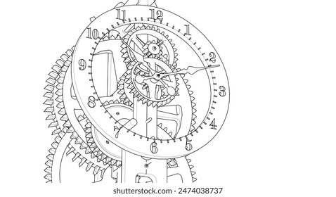 símbolo gráfico de reloj ilustración 3d