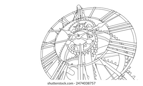 símbolo gráfico de reloj ilustración 3d