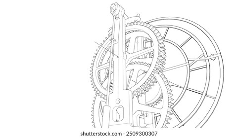 clock graphic symbol 3d illustration	