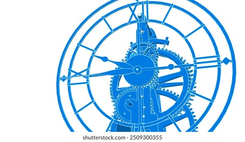 Ilustración 3D de símbolo gráfico de reloj	