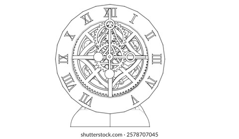 clock graphic symbol 3d illustration	