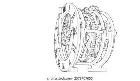 clock graphic symbol 3d illustration	