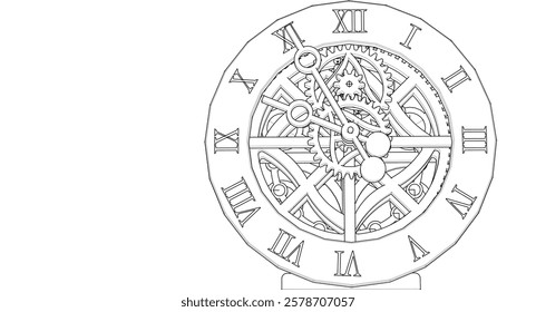 clock graphic symbol 3d illustration	