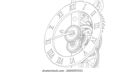 clock graphic symbol 3d illustration	