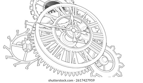 clock graphic symbol 3d illustration