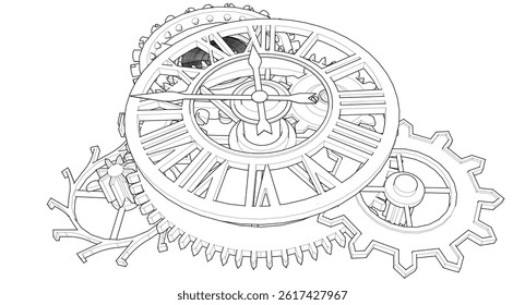 clock graphic symbol 3d illustration