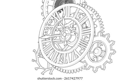 clock graphic symbol 3d illustration