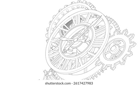 clock graphic symbol 3d illustration