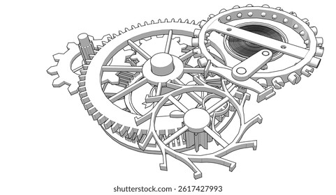 clock graphic symbol 3d illustration