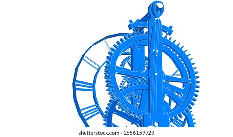 Ilustración 3D de símbolo gráfico de reloj	