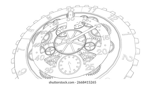 clock graphic symbol 3d illustration	