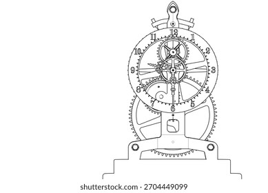  Ilustración 3D de símbolo gráfico de reloj