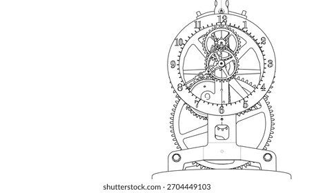  Ilustración 3D de símbolo gráfico de reloj