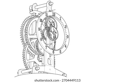  Ilustración 3D de símbolo gráfico de reloj