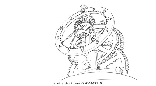  Ilustración 3D de símbolo gráfico de reloj