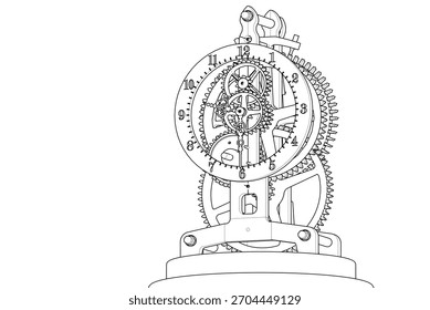  Ilustración 3D de símbolo gráfico de reloj