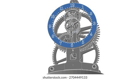 Ilustración 3D de símbolo gráfico de reloj