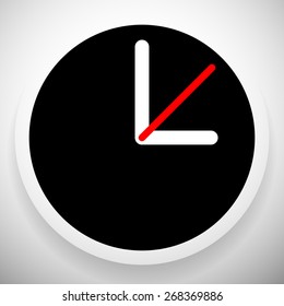 Clock Graphics, Clock Icon. Editable clock with hour, minute and second pointers. Time, schedule, fastness concepts