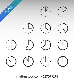 Clock Graphics, Clock Icon set with hour and minute pointers.