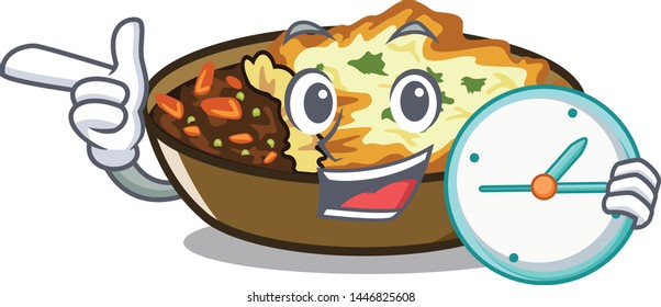 With clock gratin isolated with in the cartoon