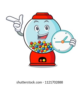 With clock gumball machine character cartoon