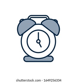 Clock half line half color style icon design, Time tool watch second deadline measure countdown and object theme Vector illustration