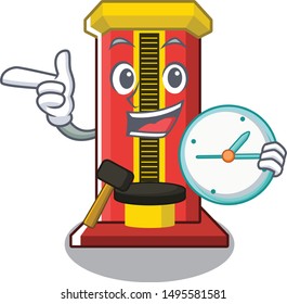 With clock hammer game machine in the cartoon