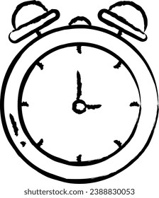 Clock hand drawn vector illustration